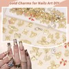 Gold Nail Charms, Crown Star Bow Butterfly Planet Dollar Sign