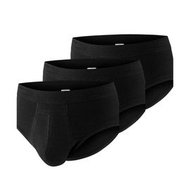 PROTECHDRY Washable & Reusable Urinary Incontinence Cotton Brief Underwear for Men - 3 Pair Value Pack (Black, X-Large)