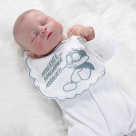 JRLCGYP Realistic Reborn Baby Dolls Boy, Realistic Newborn Soft Vinyl Baby Dolls Toy, Birthday Baby Doll Gift for Kids Age 3 + (Squirrel scarf-white-18G)