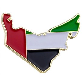 United Arab Emerates (UAE) Country Shape National Flag Metal Enamel Pin Badge Lapel