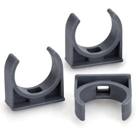 25mm/0.98" (100 PCS) U-Shaped PVC Pipe Clamps (Gray), Hose Hanger Support, High Strength for Home Plumbing, TV Trays, Water Supply, Garden Tubing, PEX, UV Resistant, fit for 3/4" PVC Pipe Sch40