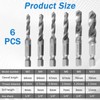 6Pcs HSS Thread Tap Drill Bit Set, 1/4” Drills and