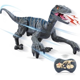 Juguetes de Dinosaurio para Niños, Dinosaurio Control Remoto de 2.4Ghz con Truco de Rotación de 360°, Dinosaurio Robot de Control Remoto con Luces y Rugidos, Regalos para Niños y Niñas de 3 a 8 Año