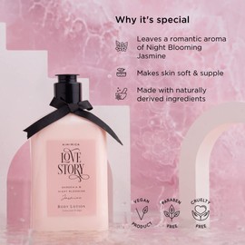 Kimirica Love Story Gardenia and Night Blooming Jasmine Body Lotion 270 ml, White