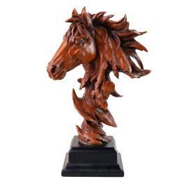 Elegant Mane Horse Head Resin Figurine-Hand-Painted Artistic Design Indoor Ornament for Home Decor Enhancing Space AtmosphereColor: As picture, Size: One Size