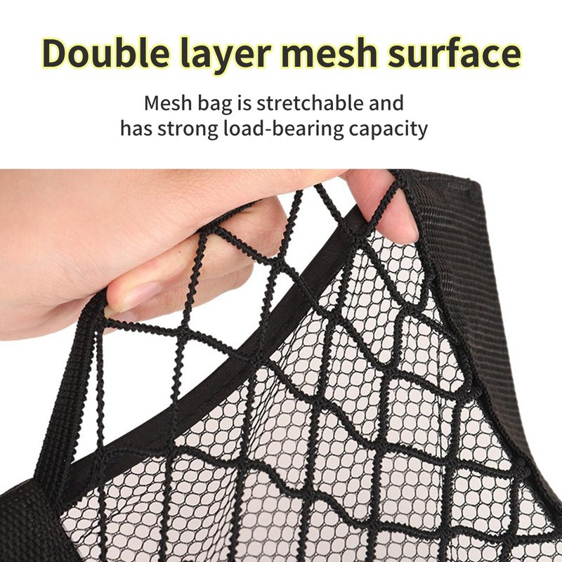 Wmavale Universal Mesh Cargo Net with Tape, Black Polyester, Hook