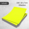 younikat 150 Labels in Neon Yellow, 10 x 7 cm,