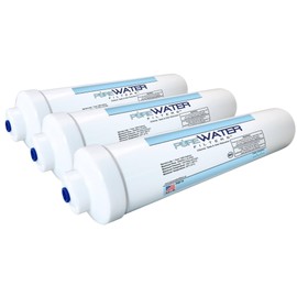 Inline Water Filter For Refrigerators, Ice Makers, Coffee Makers, Water Fountains, Water Coolers, Sink Faucets, RV, Campers, and Boats - with 1/4" Quick-Connect Fittings (Pack of 3)
