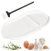 Luvan Garlic Grater Plate, 4 in 1 Ceramic Egg Cracker,