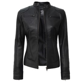 Blingsoul Womens Leather Motorcycle Jacket | [1313765] Dodge Black, XL