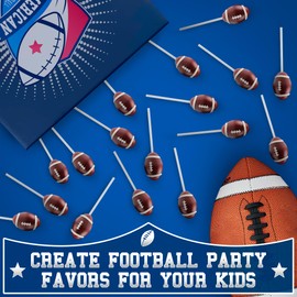 Football Lollipops 12pk- Raspberry Football Candy For Football Party Favors & Party Supplies - Football Suckers&Treats Ideal Football Food - Snacks For Sports