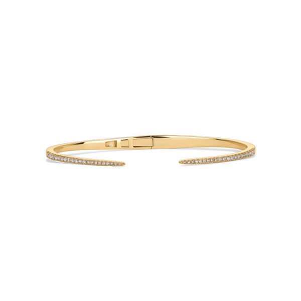 PAVOI 14K Gold Plated Cubic Zirconia Claw Bangle Bracelet |