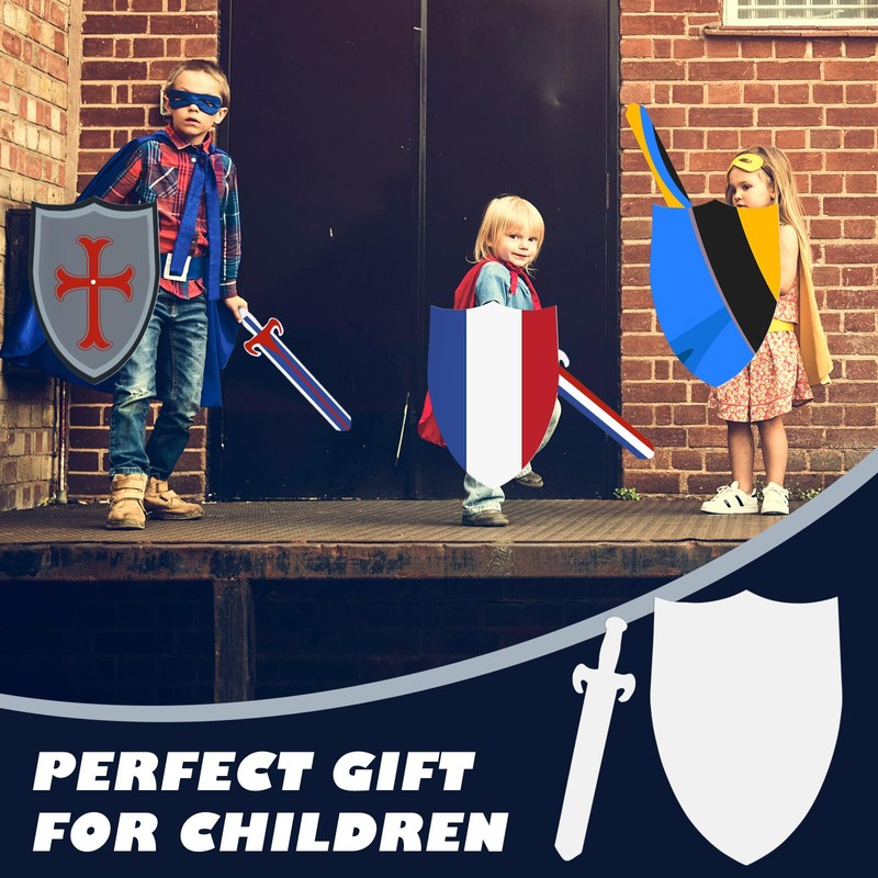 Motionchic 12 Sets DIY Shield Kit for Kids 15.8"x22.8" Cardboard