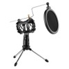 Video Microphone Kit with Mini Microphone Tripod Shock Mount Pop