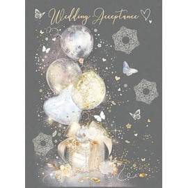 Cherry Orchard Wedding Acceptance Card from the Grace Range complete with Gold Envelope and Gold Foil Detailing