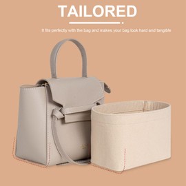 Lckaey organizer insert for celine small bag belt bag insert felt bag organizer 3021Beige-S