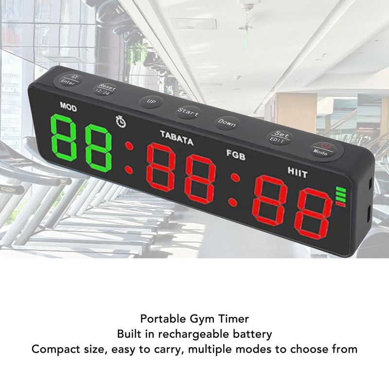 GOWENIC Gym Timer, Workout Interval Timer with Countdown Count Up