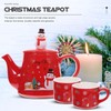 Cabilock Christmas Snowman Teapot Tea Cup Set Christmas Teapot Ceramic
