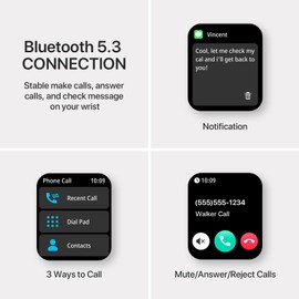 WalkerFit Smart Watches for Men with Heart Rate Monitor, Fitness Tracker, 3ATM Waterproof Smart Watch for SleepTracking, 120+ Sports Modes for Android iOS(Black)
