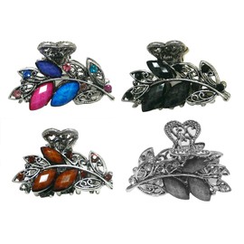 Set of 4 JCGY Metal Jaw Clips Small Hair Claw Clips U86420-1521-4d4multiBlackBrntaupe