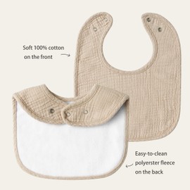 MairMore 8 Pack Muslin 100% Cotton Baby Bibs for Unisex, Soft and Absorbent Gender Neutral Set for Feeding and Drooling