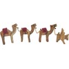 Carved Camel Train Olive Wood Bethlehem Holy Land - Caravan Set 3 Camels with Donkey