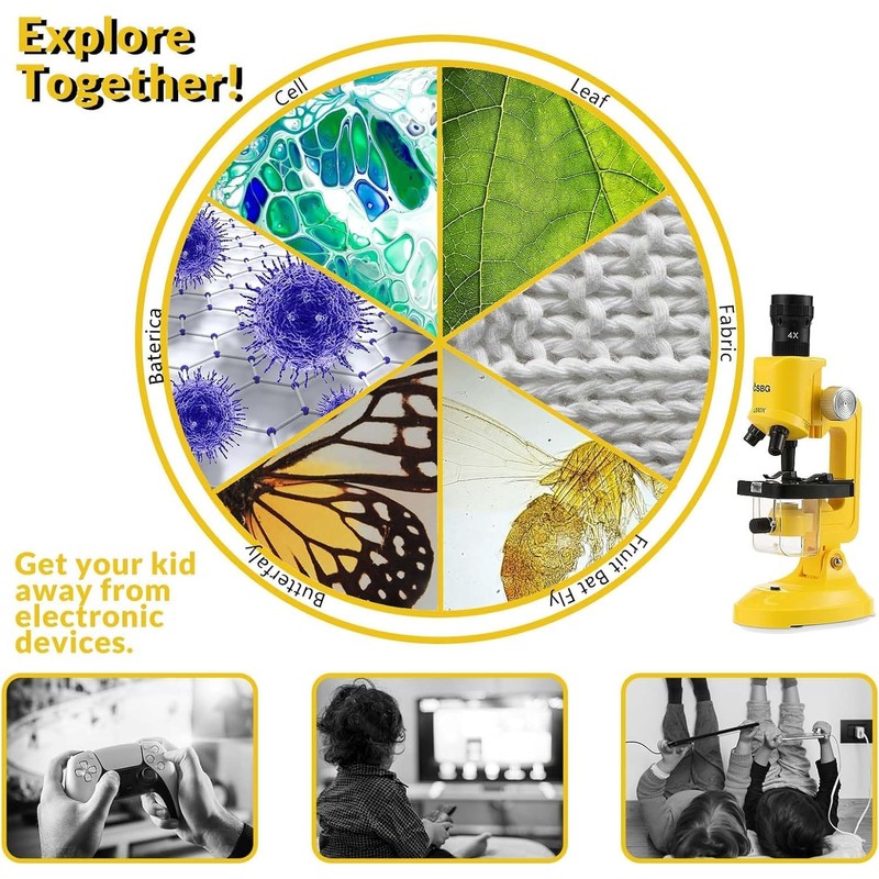 Kids Microscope, Microscope for Kids Portable Microscope Kids Educational Science