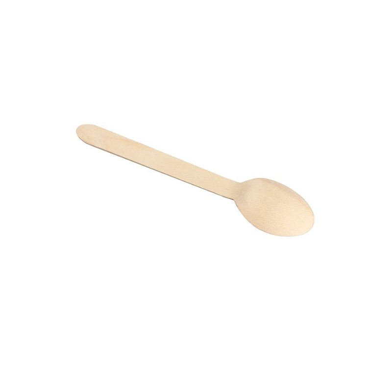 Vktech Disposable Wooden Spoon, Economical Pack of 100