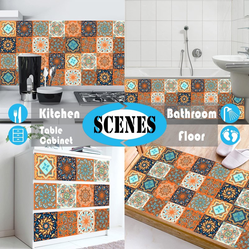 Cendray Pack of 20 Tile Stickers Wall Decoration for Bathroom