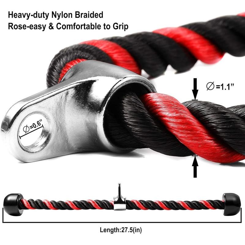 Deluxe Tricep Rope Pull Down Cable 27 & 36 Inch