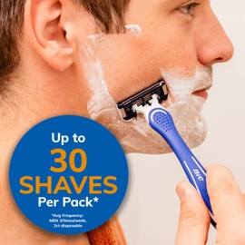 BIC EasyRinse Anti-Clogging Men's Disposable Razors for a Smoother Shave With Less Irritation*, Easy Rinse Shaving Razors With 4 Blades, 2 Count