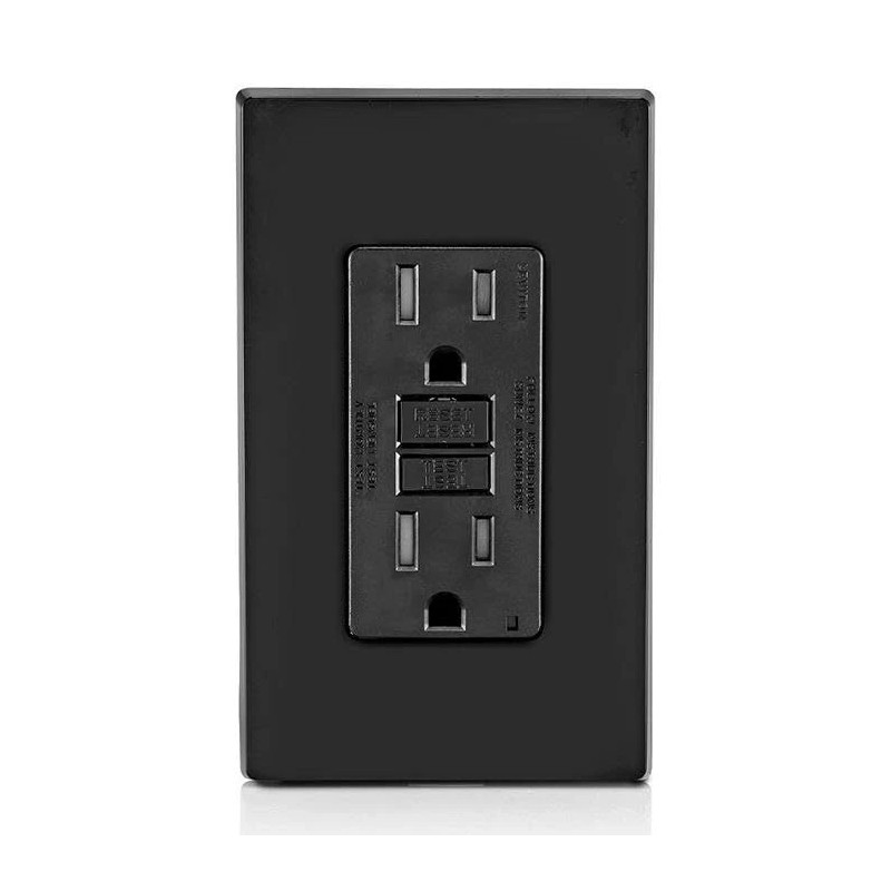 Leviton 15 Amp Black GFCI Electrical Outlet Ground Fault Protection