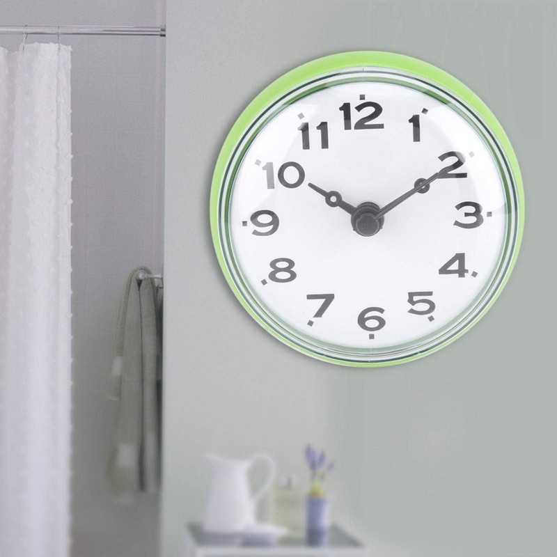 Cyrank Bathroom Clock with Suction Cups, Waterproof Bathroom Clock, Small