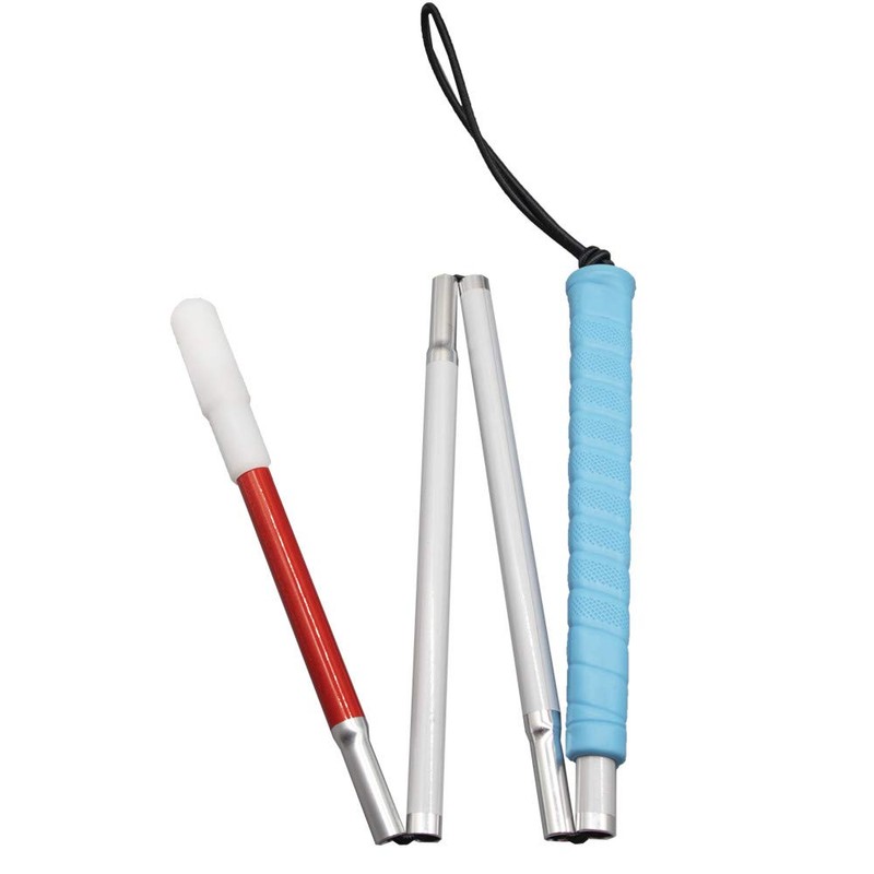 90cm Blindfold 4-Tier Aluminum, Caps (2 Pcs) (Blue Rubber Grip,