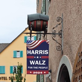 Harris Walz 2024 For The People Garden Flag Vertical Double Sided Holiday Yard Flags For All Seasons 12x18 Blue