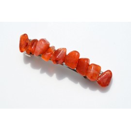 Carnelian Stone French Barrette Hair Clip