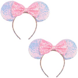 DRESHOW Mouse Ears Bow Headbands Glitter Party Decoration Cosplay Costume for Girls & Women