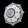 Handmade Lace Flower Embroidery Parasol Wedding Bride Photography Umbrella White