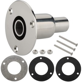 VTurboWay Stainless Steel 316 Straight Thru Hull Exhaust Skin, Fitting 24mm Tube Pipe Socket Hardware, for Diesel Parking heaters