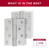 2 Pack RONESS Stainless Steel Hinge, 4'' x 3'', Heavy