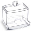 MOSIKER 10oz Clear Acrylic Small Qtip Holder,Swab Dispenser Cotton Ball