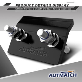 Autmatch - Abrazadera de enganche antisonajero, estabilizador resistente para enganches de remolque de 3.18 y 5.08 cm, aislante de goma y protector de doble revestimiento antioxidante, blanco y negro