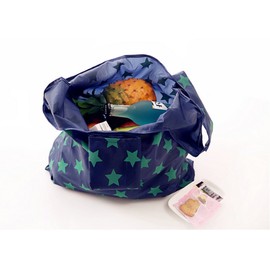 Kaxich 4 Pack Foldable Shopping Bags Reusable Eco-friendly Grocery Tote Bags Shopper Bag Folding into Attached Pouch (Random color)