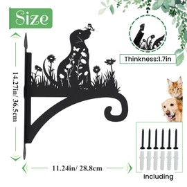 Beyoogeem Plant Hangers Outdoor Heavy Duty Iron Decorative Dog Silhouette Plant Hooks for Hanging Baskets 11 inch Hanging Plant Bracket Wall Hooks for Flower Pot Lantern Bird Feeder Wind Chimes