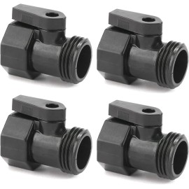 Unbranded 4 Pack 3/4" Garden Hose Shut off Valve,1-Way Restricted-Flo