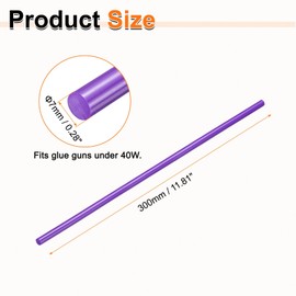 HARFINGTON 10pcs Hot Glue Sticks 0.28" Dia x 11.81" Long EVA Mini Hot Melt Adhesive Glue Stick for Hot Melt Gun Wood Plastic Glass Flowers Fabrics Foam, Purple