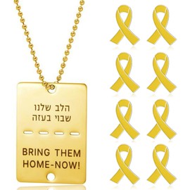 YANCHUN Bring Them Home Now Necklace for Men Women Bring Them Home Bracelet Pin Pack Israeli Jewish Star of David Leather Bracelet Support Israel I Stand with Israel Jewelry
