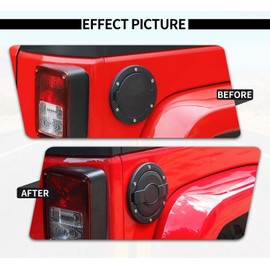 Gas Cap Fuel Filler Door Cover Compatible with Jeep Wrangler JK JKU 2007-2018 2&4Doors(Black,Come with Rubber Rings) Gas Tank Cap Fuel Cap