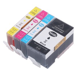 4 Pcs Black Color Ink Cartridges Combo Black Cyan Magenta Yellow Ink Cartridge Replacement for OfficeJet Pro 6970