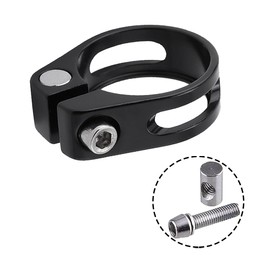 28.6mm Bike Seat Post Clamp - Aluminum Alloy Lightweight Seatpost Clamp for Mountain/Road/MTB/DH Bicycles (Black)